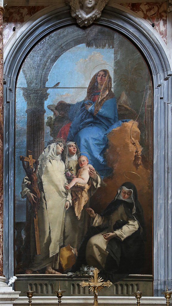 Maria appare alle ss. Rosa da Lima, Caterina da Siena e Agnese da Montepulciano